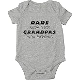 AW Fashions Dads Know A Lot, Grandpas Know Everything Baby Bodysuit Newborn Clothes Cute Boy Outfits