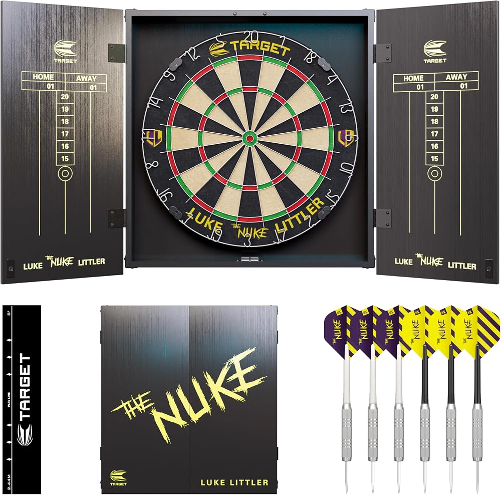 Target Darts Luke Littler Cabinet & Dartboard Set Target Luke Littler Edition