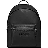 COACH Charter Backpack in Refined Pebbled Leather, Black,
