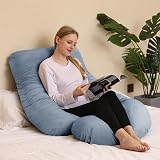 Chilling Home 55 in Maternity Pillow J Shape Full Body Pillow Grey view 5