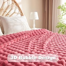 NEWCOSPLAY Queen Blanket for Couch Coral Pink Super