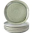 AmorArc Ceramic Plates Set of 6, 8.5 Inch Handmade Reactive Glaze Stoneware Plates set for Dessert, Salad, Appetizer,Dinner Microwave & Dishwasher Safe, Scratch Resistant