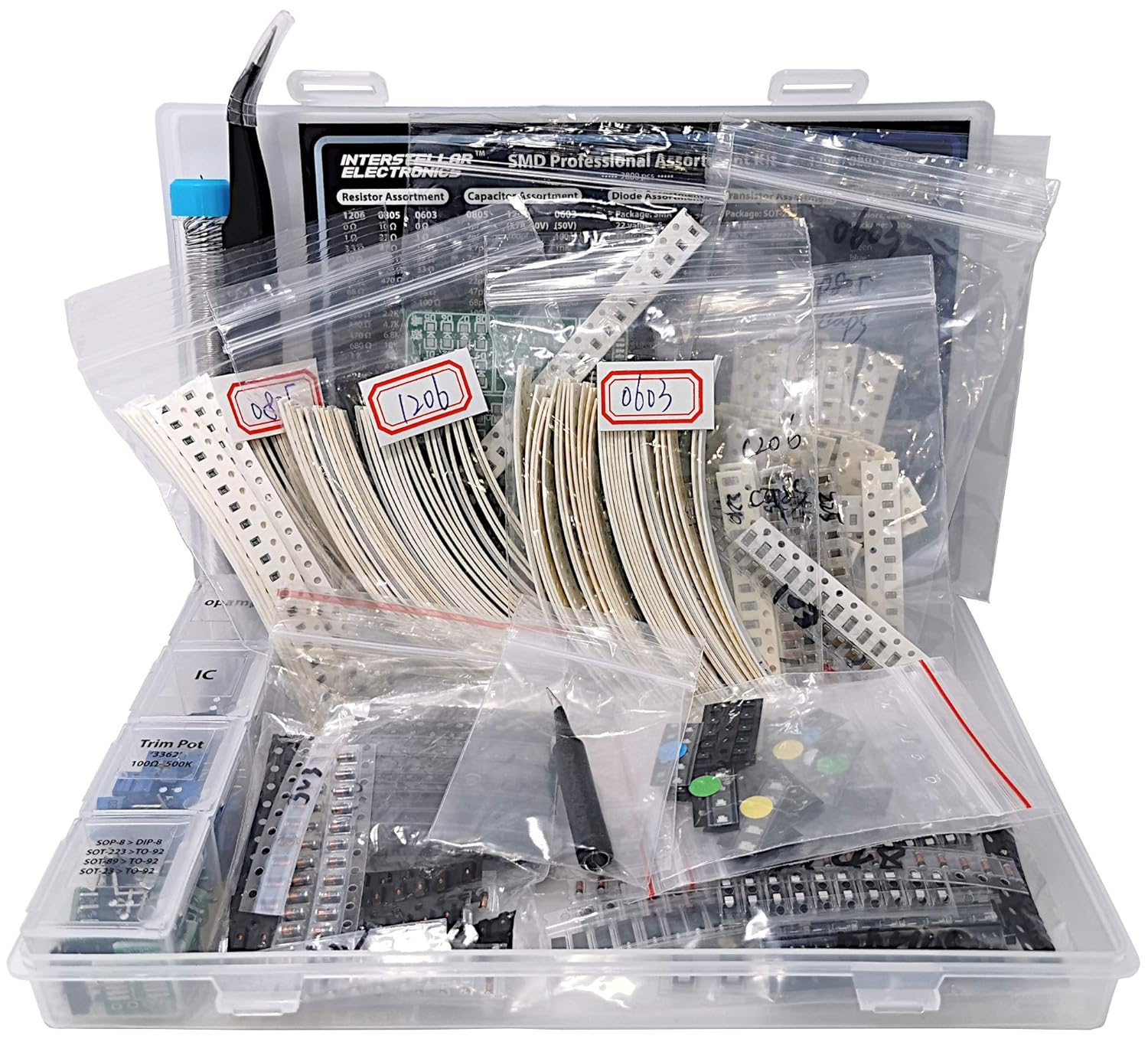 SMD 1206 0805 0603 Component Assortment Resistor Capacitor Diode Transist Small Capacitors