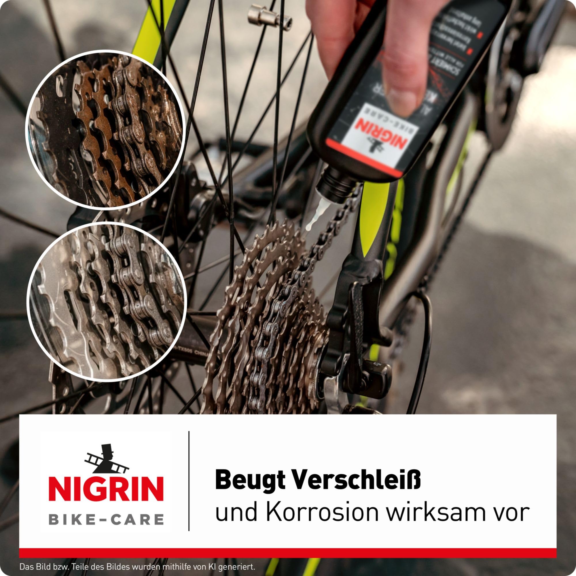 NIGRIN BIKE-CARE Allwetter-Kettenöl, 100 ml Flasche, Fahrradkettenöl, verringert Reibung, macht Fahrradketten leichtläufig 4
