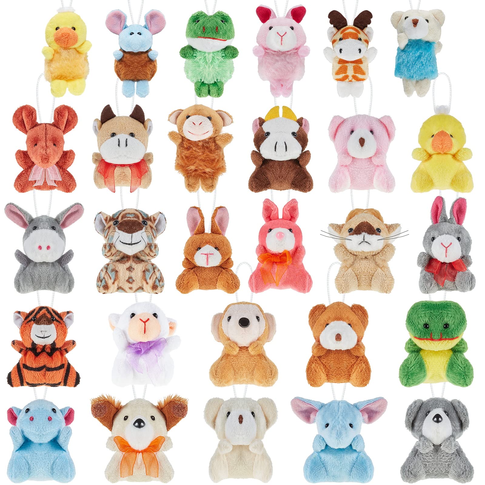 Photo 1 of 100 Pcs Mini Plush Animals Toy Set Cute Small Stuffed Animal Keychain Assortment for Boys Girls Valentine Carnival Prize Christmas Claw Machine Party Favor Classroom Reward Goodie Fillers, 28 Styles