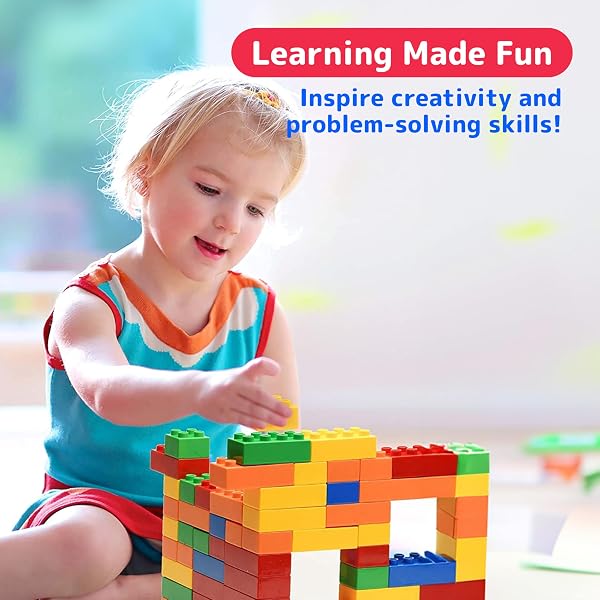 PREXTEX 150-PIECE BUILDING BLOCKS SET FOR KIDS – 5-COLOR BUILDING BRICKS FOR TODDLER DEVELOPMENT, CREATIVITY, AND MOTOR SKILLS – TOYS FOR BOYS AND GIRLS – COMPATIBLE WITH MAJOR BRANDS