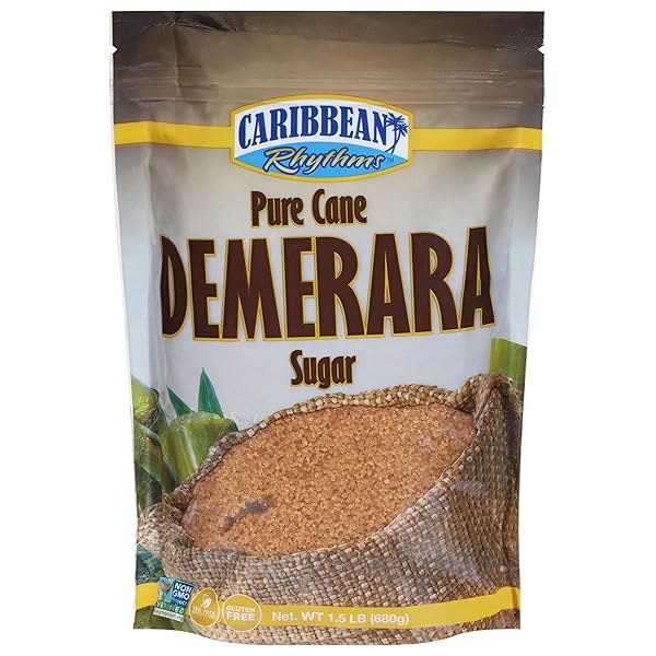 CARIBBEAN RHYTHMS PURE CANE DEMERARA SUGAR, 1.5 LB.
