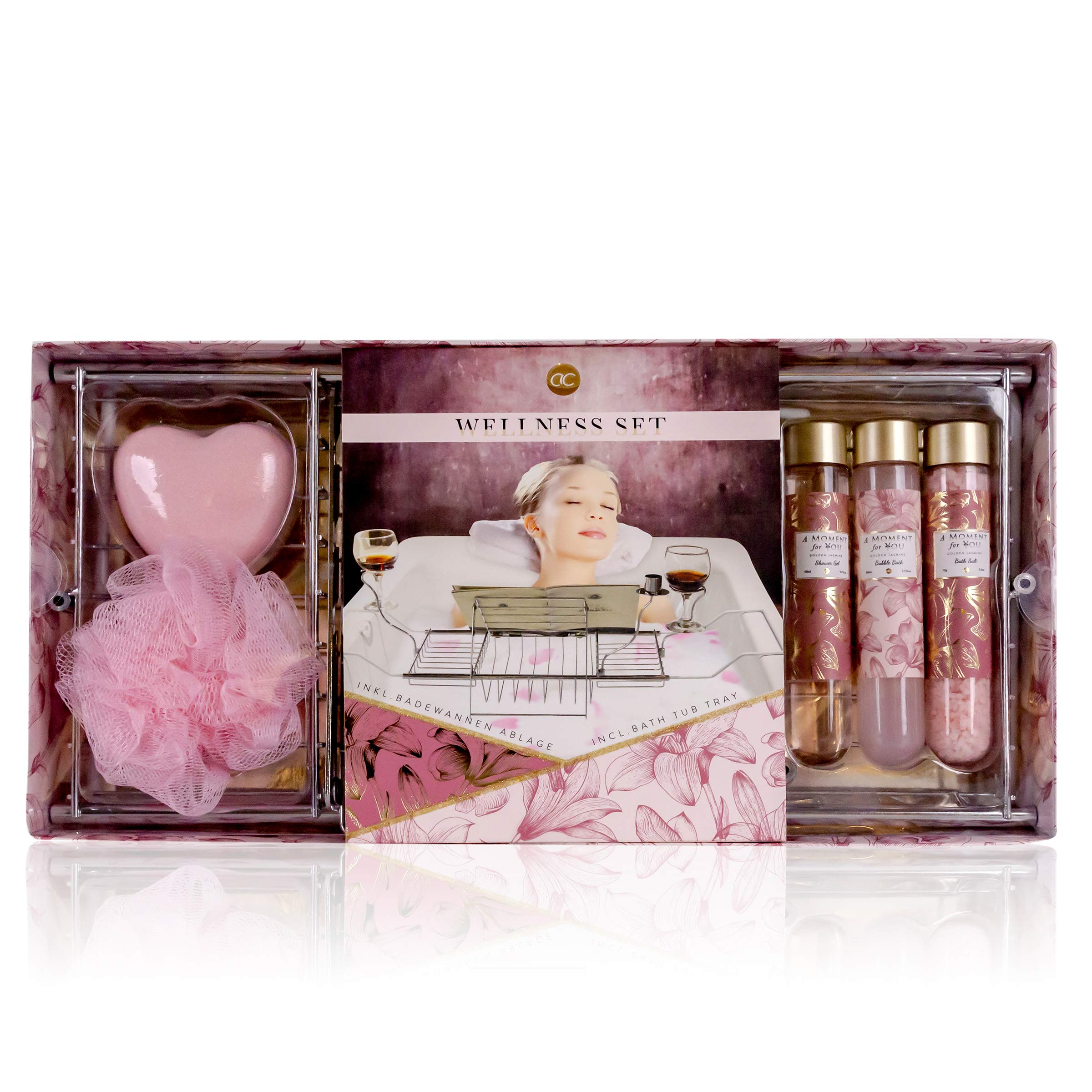 Accentra A Moment for You Gift Set, Wellness Set with Various Care Products and Bath Tray for Women, Ladies, Mums