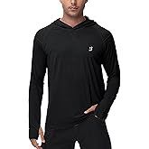 Roadbox Mens UPF 50+ Fishing Shirts, Long Sleeve UV Sun Hoodie, Hiking Running Swim Athletic Workout Shirt