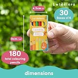 THE TWIDDLERS 30x Mini Colouring Pencils Multipack 180 Total Kids Party Bag view 3
