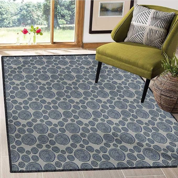 Alfombrillas de baño de Color Gris y Azul, diseño Tradicional Africano