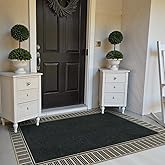 OJIA Easy Jute 3x5 Outdoor Rug Front Door Mats Washable Rugs for Entryway, Striped Border Black Rug Non-Slip Indoor Doormat Outdoor Porch Rug Farmhouse Area Rug for Outside Patio Living Room