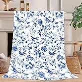 Flower Blanket Blanket Floral Fleece Throw Blanket Super Soft Fuzzy Plush Cozy Warm Floral Decor Bedding Blankets Gift for Boys Girls Men Women Kids & Adult 50"X40"