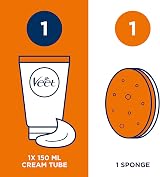 Veet Men In Shower Hair Removal Cream Chest & Body 150ml 1 Sponge view 5