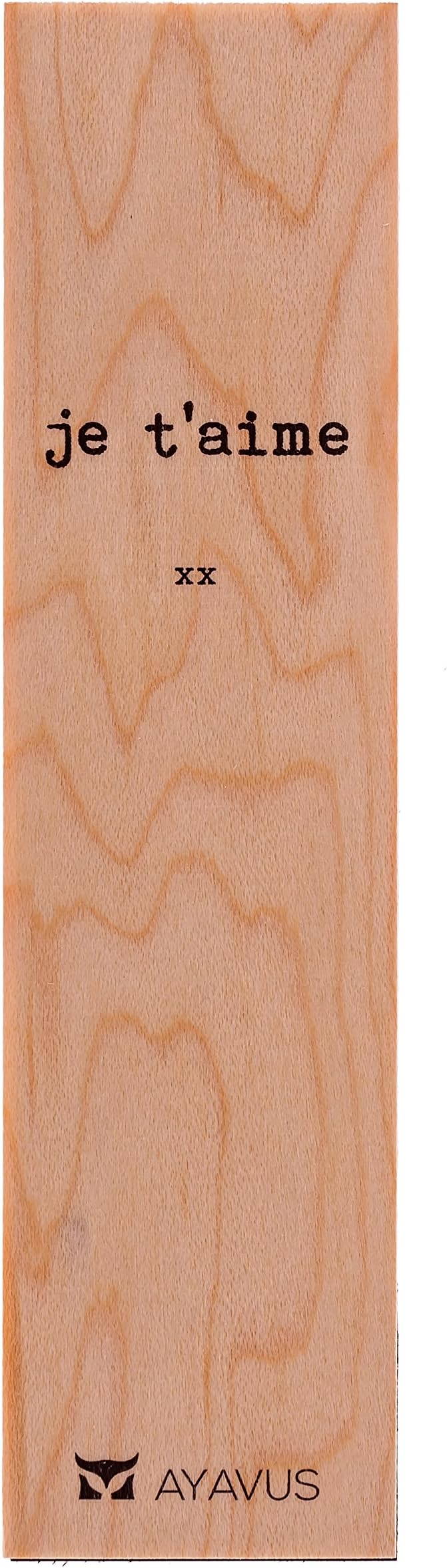 Je T'Aime - I Love You in French Wood Bookmark French Wooden Bookmark Hipster Minimalist Quotes Valentines Day Romance Gift Made in USA