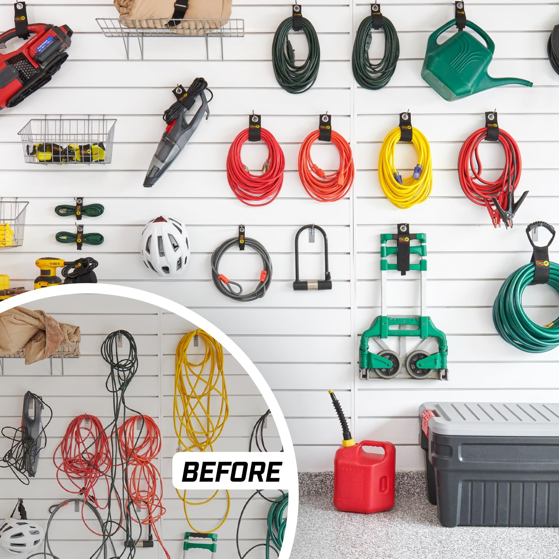 Heavy-Duty Wrap-It Storage Straps (Assorted 6 Pack) - Extension Cord Organizer, Cable Straps for RV Accessories, Mens Stocking Stuffers