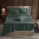 Hearth & Harbor Extra Deep Pocket Sheet Sets, Luxury Soft 6 Piece Bed Sheet Set Fits Mattress 18-24 Inches - Cal King Size, Forest Green