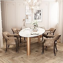 JESONVID Dining Chair with Casters Set of 4, Accent