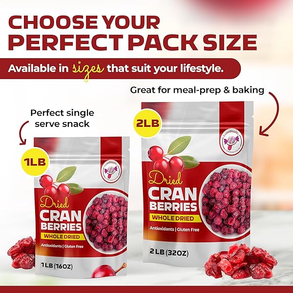 SWEETBLISSMIX DRIED CRANBERRIES – SOFT, MOIST & SWEETENED SLICED CRANBERRIES DRIED FRUIT IN RESEALABLE BAG – SWEET AND HEALTHY SNACK FOR SALADS, COOKING, FRUIT SNACKS, BAKING AND TOPPING (2 POUNDS)
