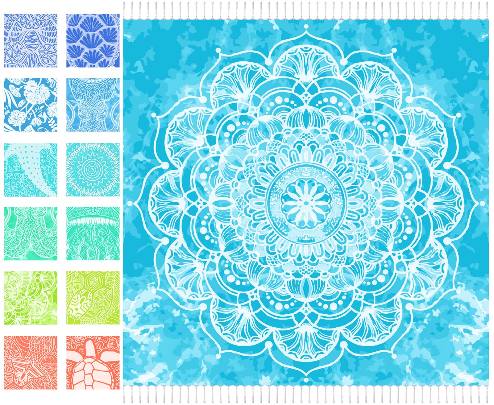 Photo 1 of Oversized Turkish Beach Towel Blanket XXL Cotton Sandproof Towels Boho Woven Extra Large Big Sand Free Giant Throw Thick Blankets Huge Quilt XL Picnic Camping Necessities Cloud For Adult Gifts