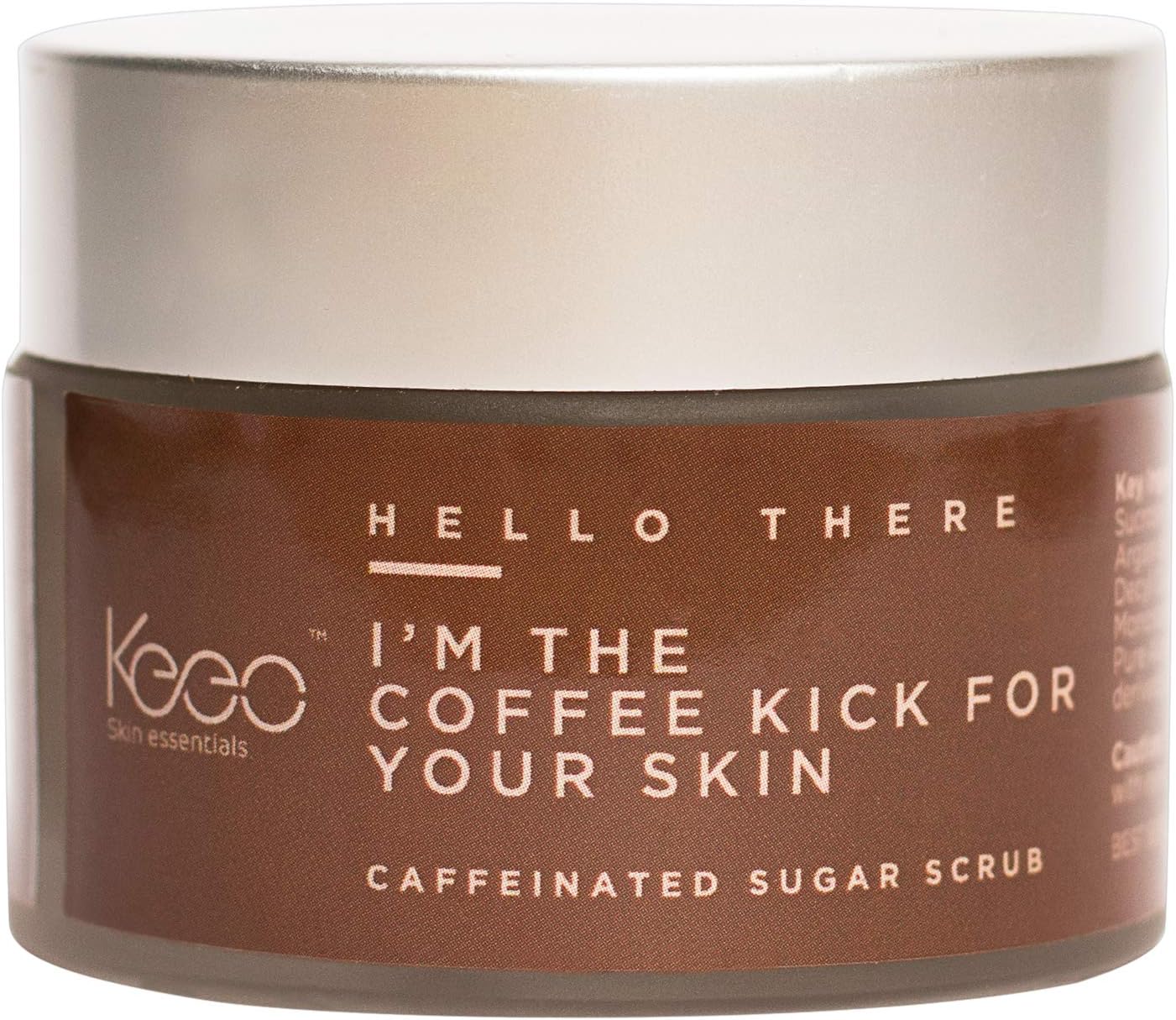 Keeo Paraben and SLS-free Vegan Easy-to-use Coffee Kick Caffeine Infused Body and Face Exfoliating Scrub for Both Men and Women for All Skin Types (50 g)