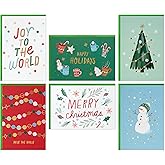 Hallmark Bulk Christmas Card Assortment, Playful Icons (72 Cards and 72 Envelopes) Joy to the World, Deck the Halls, Snowman, Cocoa, Pinecones, Tree