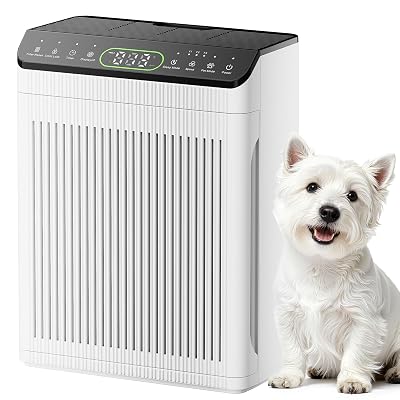 Air Purifiers for Home Large Room up to 2200sq.ft with Washable Filters, EVALIT Air Purifiers for Bedroom with Fragrance, PM 2.5 Display Air Quality Sensor for Smoke Dust Odors, White, 1Pack+3Modes