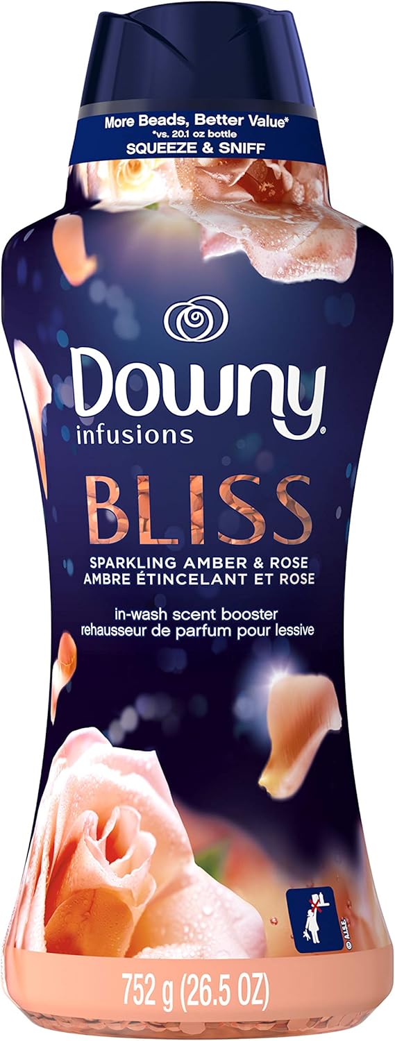Downy Infusions in-wash Scent Booster Beads, Bliss, Sparkling Amber & Rose, 26.5 Ounce: Health & Personal Care