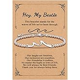 YUCSAWJK Wave Bracelet Women's Friendship Gift Birthday Bracelet Gift for Best Friend, BFF, Soul Sister, Christmas, Valentine's Day
