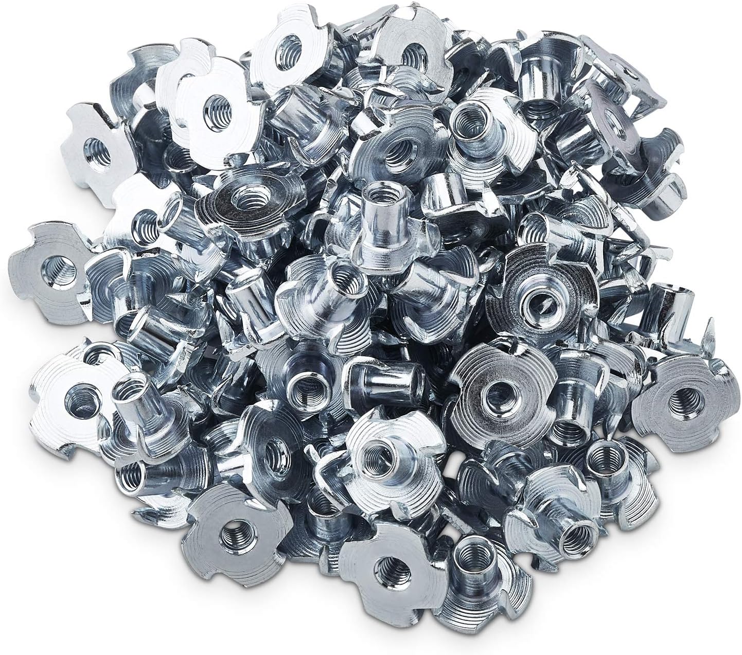 50 Dadi A T M8 X 11mm Boumvid - Con 4 Griffe Per Legno, Acciaio Zincato - Foto 3