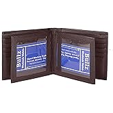 Bullz European Hipster Mens Wallet Thick Large Bifold 20 Cards and 2 ID Window (Brown)