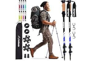 TrailBuddy Trekking Poles – Lightweight 7075 Aluminum Hiking Poles for Women, Men & Seniors – Collapsible Walking Sticks for Travel, Trails & Balance