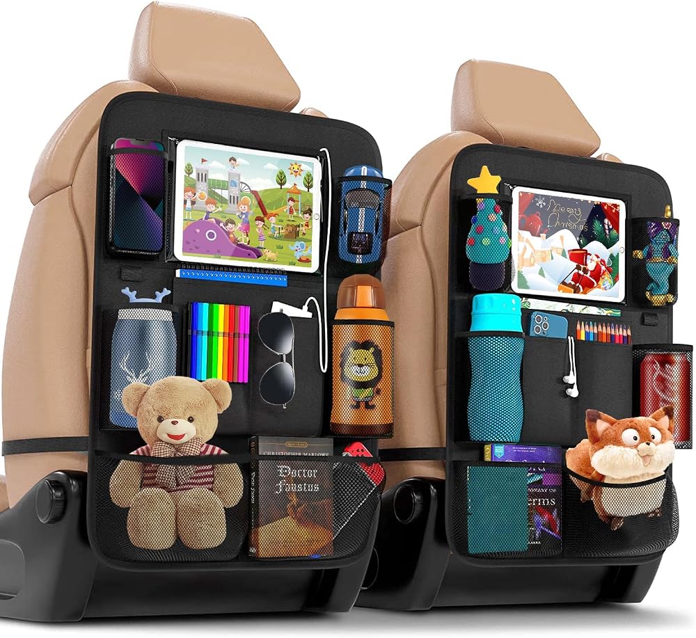 ACELIFE Car Organiser 2 Pack Back Seat Organizer with 10" Tablet Holder