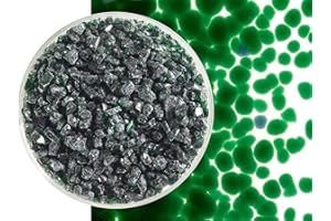 GLACIAL ART GLASS Kelly Green Transparent Glass Frit Coarse Bullseye COE 90 Fusible- 8 Ounces