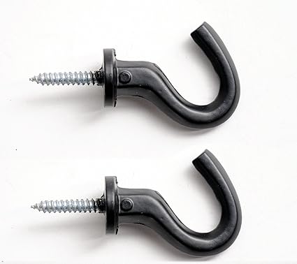 Deco Window Multi Purpose C Hooks for Wall Kitchen Bathroom Hanging Clothes (2 Pieces) Black Matt