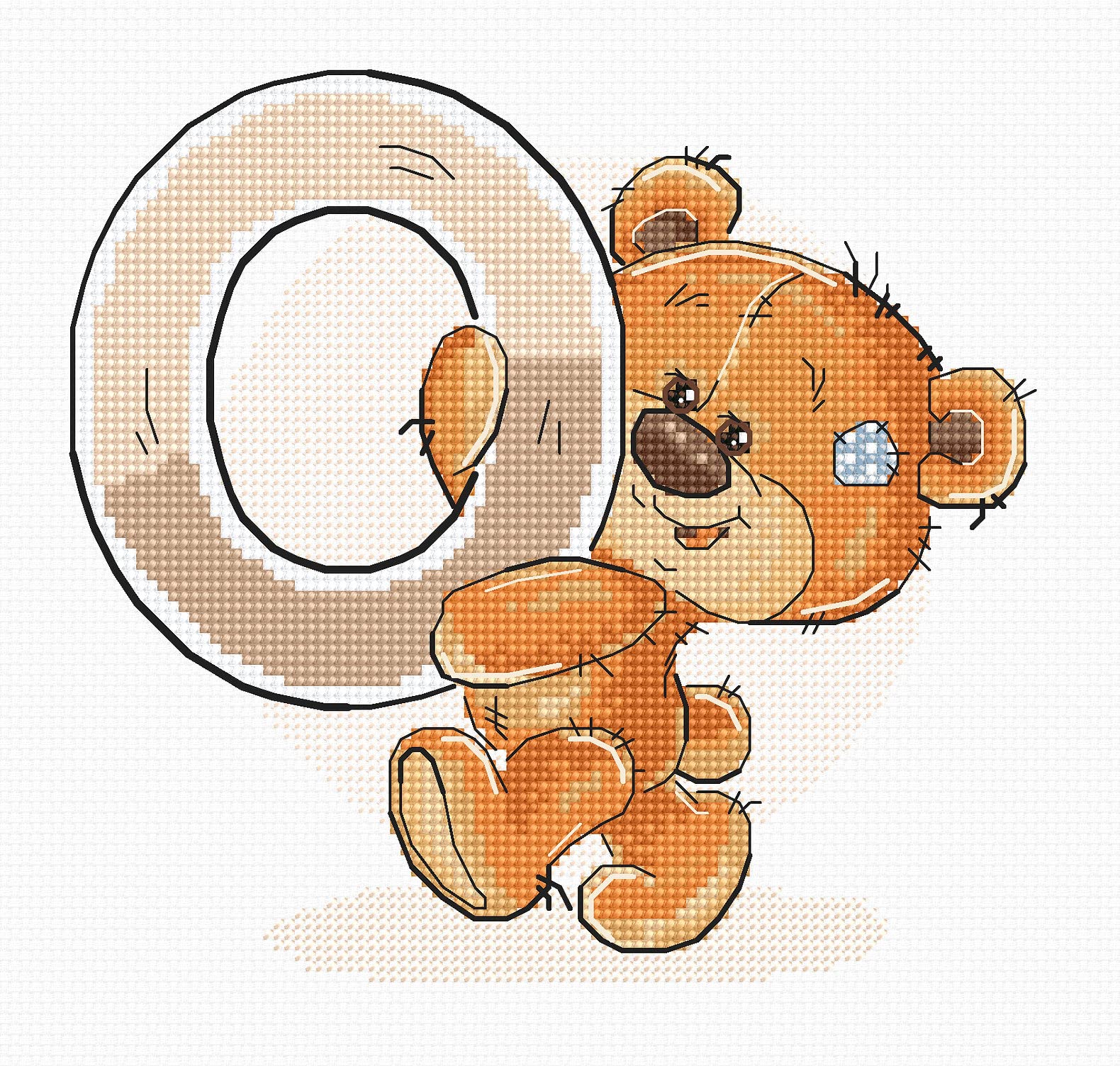 Letter „O” - Cross Stitch Kit Luca-S