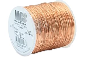 WCS WIRE AND CABLE SPECIALTIES, INC. WCS Bare Copper Wire, C110, ASTM B3, MS20995CU, .0200 in (0.51 mm), 24 Gauge, Soft Temper, 1 lb (0.45 kg) Spool, Approx. 792 ft (241 m)