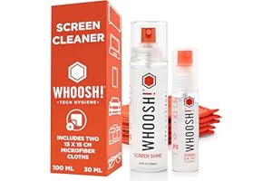 WHOOSH! Screen Cleaner Kit – Best for – Smartphones, iPads, Eyeglasses, e-Readers, LED, LCD & TVs – Includes 100ml+ 30ml Bott