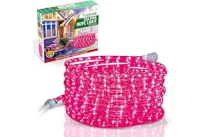 Tupkee LED Rope Light Pink - 24 Feet (7.3 m), for Indoor and Outdoor use - 10MM Diameter - 144 LED Long Life Bulbs Halloween Decorative Rope Tube Lights