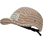 Croogo Short Brim 5 Panel Hat Vintage Striped Style Unisex Baseball Cap with Flat Bill Unstructured Low Profile Hat