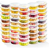 Healthy Packers Plastic Deli Containers with Lids (8oz 50 Sets) - Clear Plastic Containers with Airtight Lids - Great for Your Slime Kit, Food - BPA Free | Leakproof - Microwaveable & Freezer Safe