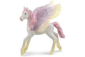 Schleich bayala Mythical Sunrise Pegasus Foal Horse Figurine - Featuring Glittery Decorated Details and Transparent Wings, Imaginative Fun and Durable Toy for Girls and Boys, Gift for Kids Ages 5+