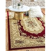 Unique Loom Versailles Collection Traditional Classic Floral Motif Area Rug (5' 0 x 8' 0 Rectangular, Burgundy/ Ivory)