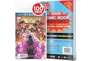 Current Age Comic Book Protector - 100 Pack Non-Resealable Comic Book Bags Compatible for Current Comics Size - Premium Prote