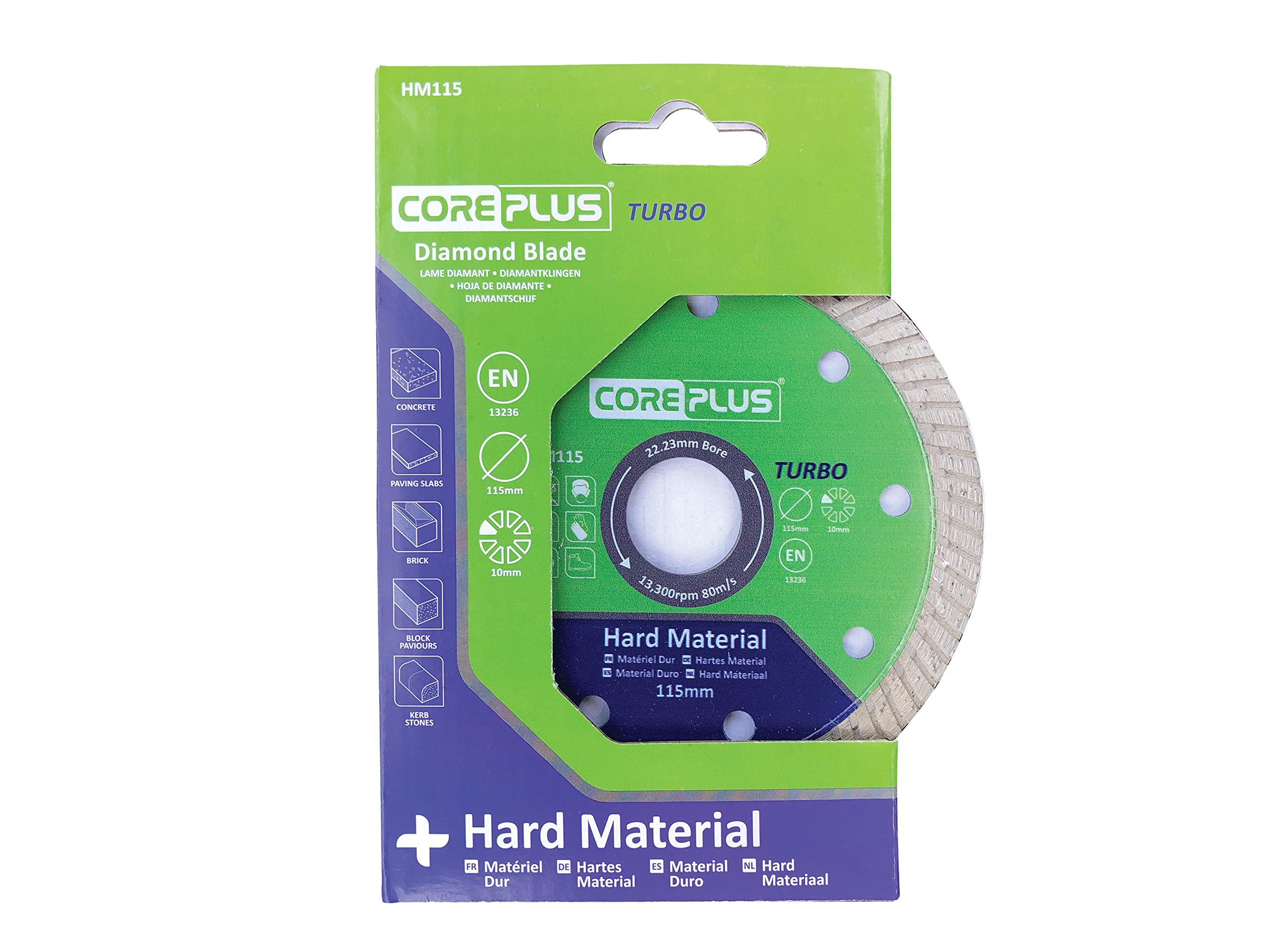 CorePlus Hard Material Turbo Diamond Blade 115mm x B22.23mm (4.5in)