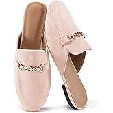 Womens Mules Buckle Flats: Classic Suede Slip On Shoes Dressy Closed Toe Backless Slides Loafers 2026 for Business Work Office Casual