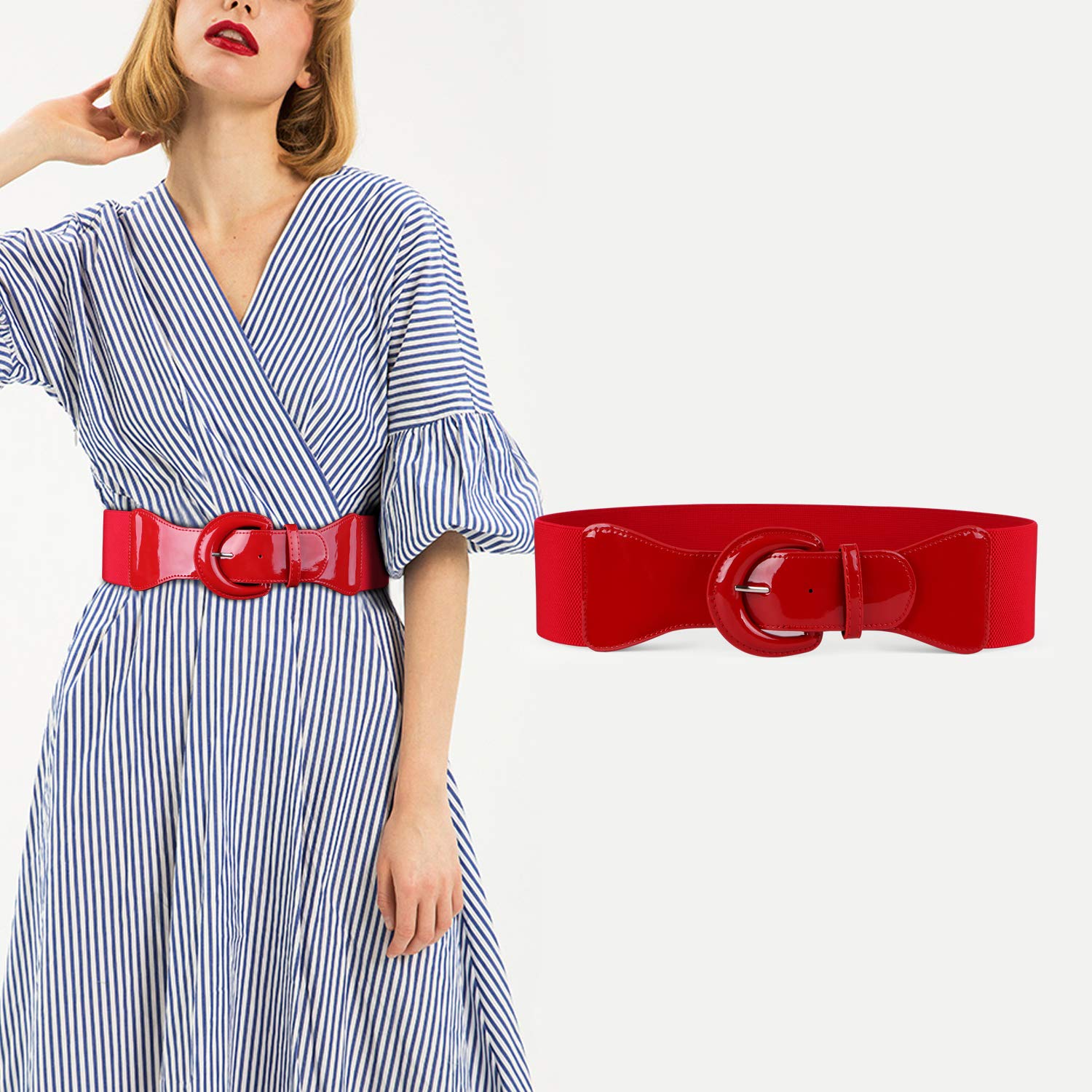 JasGood Women Wide Stretchy Vintage Belt Dress Elastic Waist Belts For Women Dress