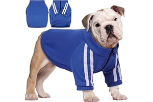 PUMYPOREITY Bulldog Breed Apparel, Dog Hoodie for Big Chest Dogs, for English Bulldogs Frenchies Pitbulls,Comfortable Sweatshirt for Spring/Fall Walks, Blue, 2XL