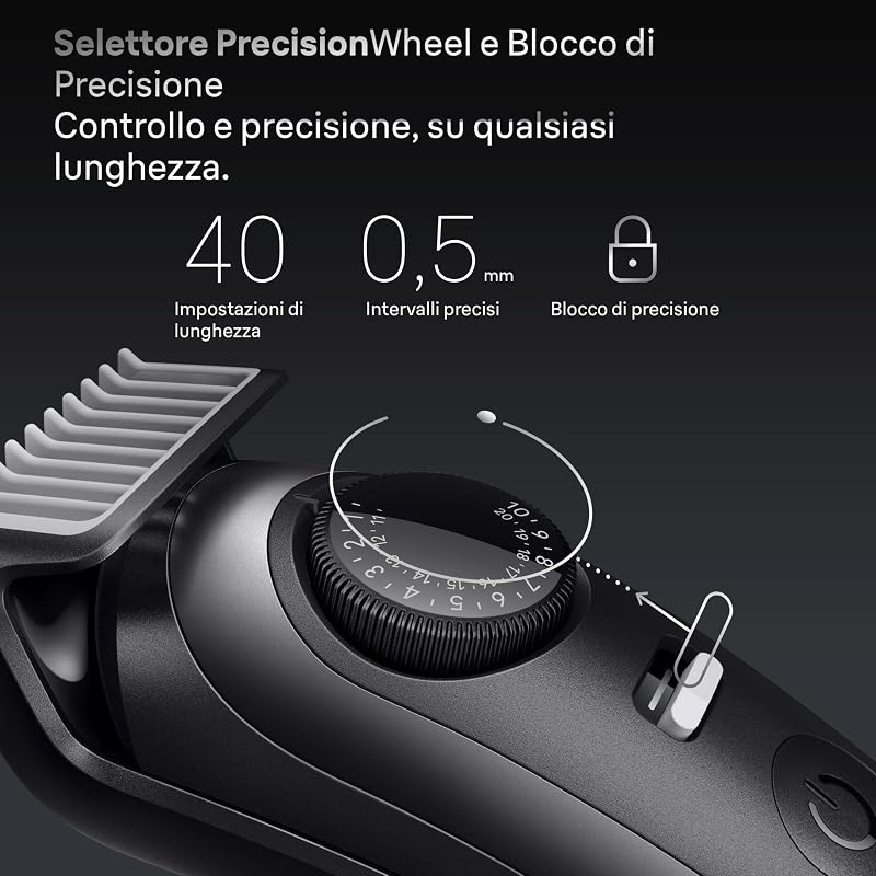 Serie 7 Regolabarba Uomo, 12 Accessori, Custodia BT7545 Grigio