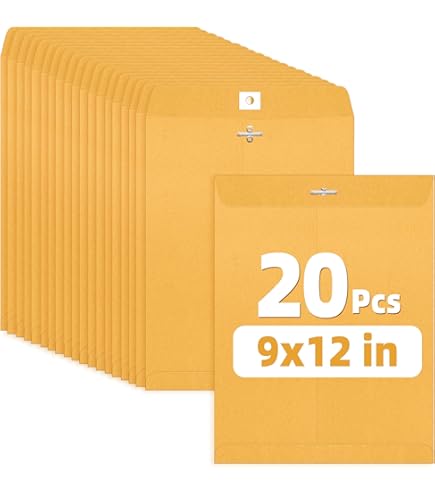 Amazon.com : SUNEE 9 x12 Manilla Envelopes, 28lb Brown Kraft